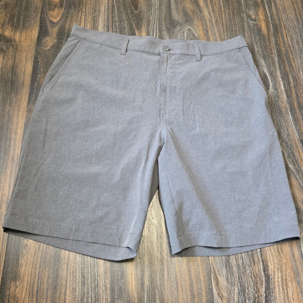 Cremieux Performance Mens Gray Stretch Flat Front Golf Shorts Size 36 DI3256